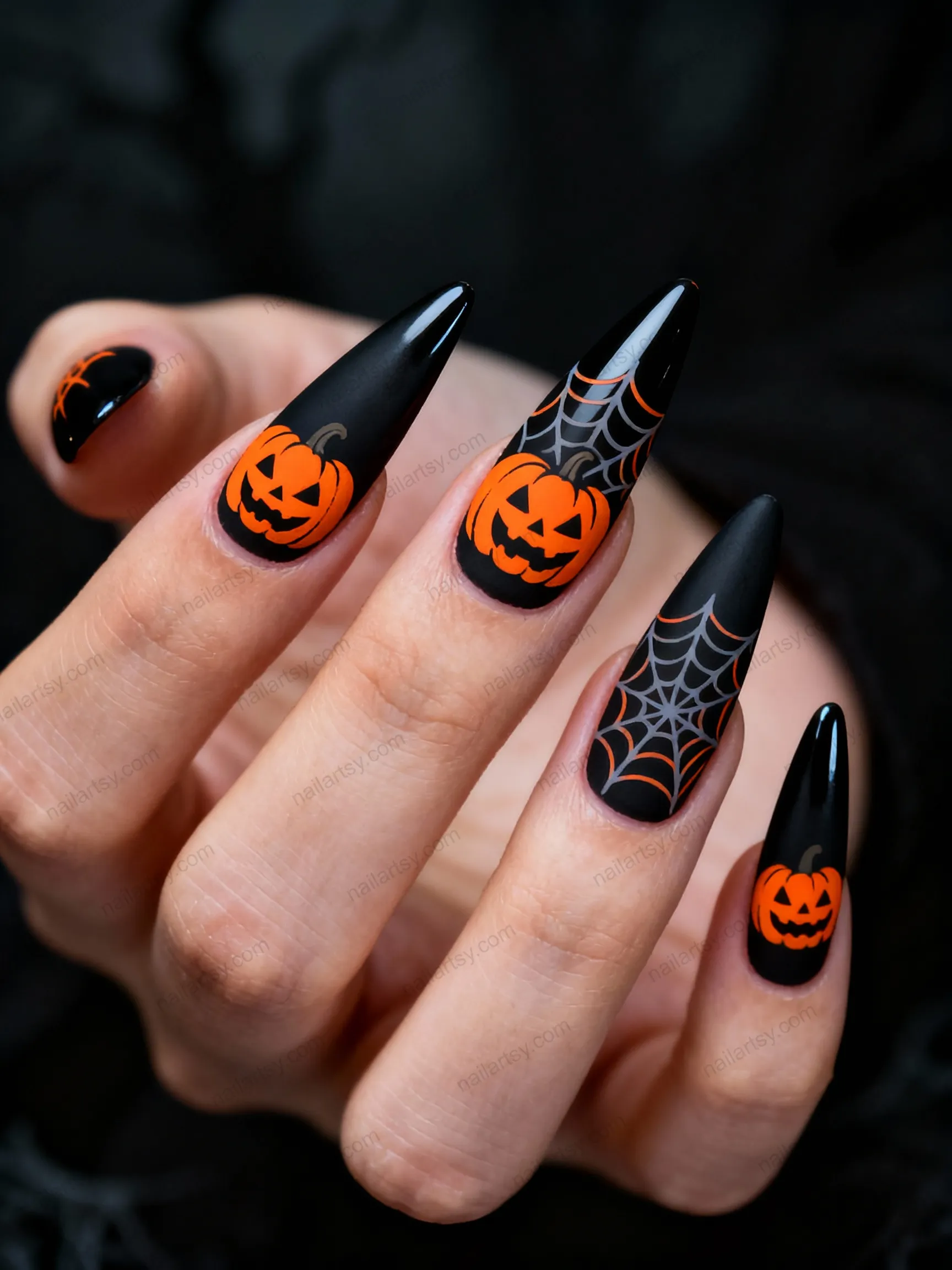 2025 Pumpkin Nail Design #1