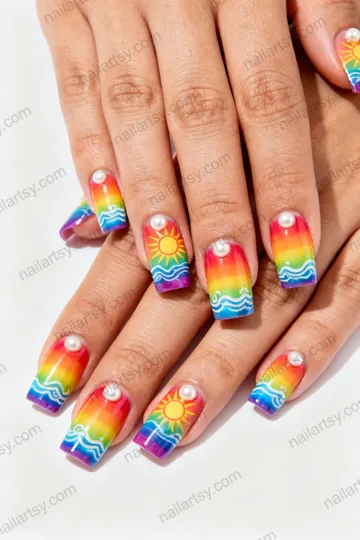 Rainbow Nail Design #619 Image