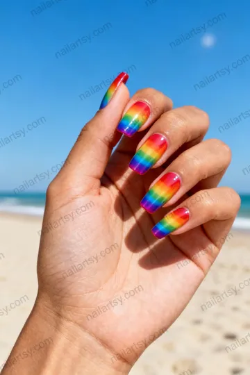 Rainbow Nail Design #644 Image