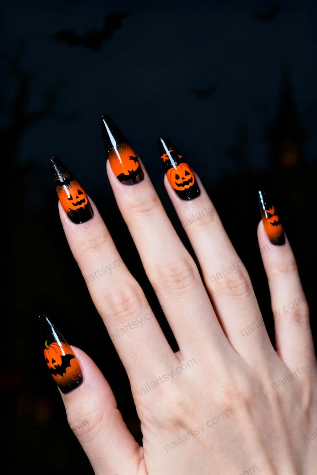 2025 Pumpkin Nail Design #3