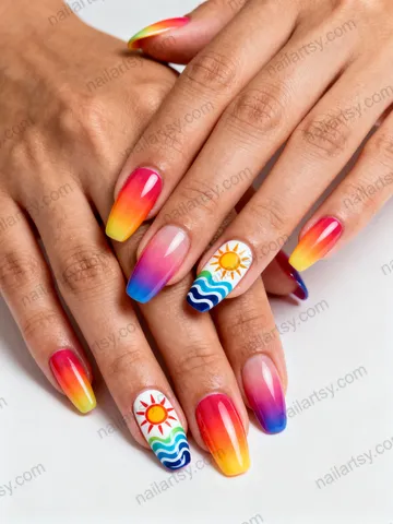 Rainbow Nail Design #475 Image