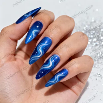 Blue Nail Design #726 Image