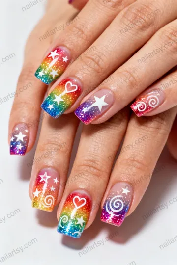 Rainbow Nail Design #634 Image