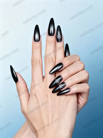 Black Nail Design #736 Image