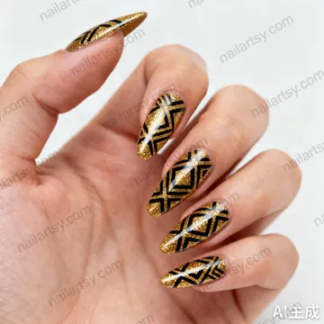 Gold Nail Design #668 Image