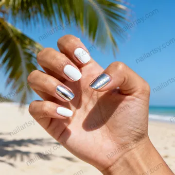 White Nail Design #353 Image