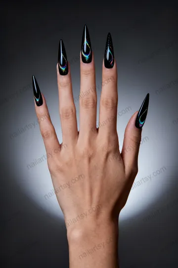 Black Nail Design #647 Image