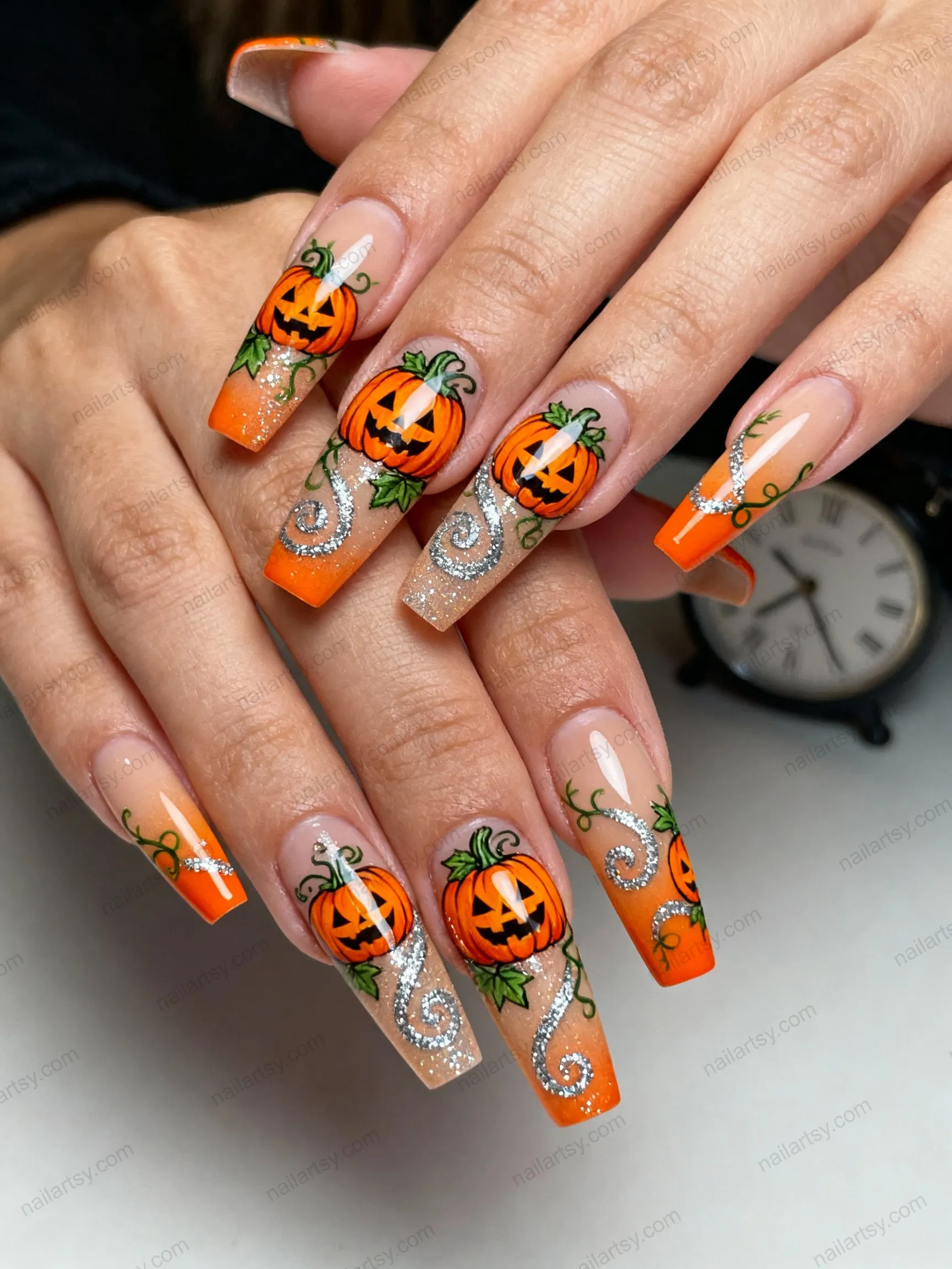 2025 Pumpkin Nail Design #7